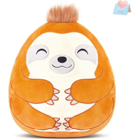 MISSUNNY BSTAOFY Cute Sloth Soft Plush Pillow Collection Sloth Stuffed Animal Cushion Nap Pillow Birthday Valentines Holiday for Boys Girls, 12''