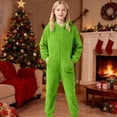 thumbnail image 4 of XAOFW Girls Romper Long Sleeve Zip Up Fuzzy Thickened Pajama Cozy Lined Jumpsuit Toddler Kids Fall Winter Casual Breathable Onesie, 4 of 7