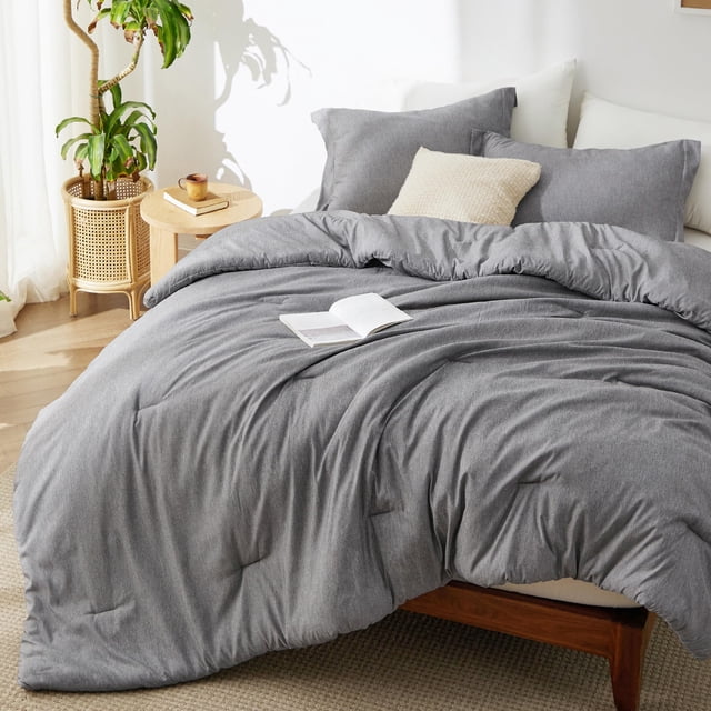 Juego de edredón Bedsure Super King de 305 x 305 cm, color gris oscuro