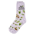 thumbnail image 3 of MeMoi Women's "My Perfect Matcha" Rayon Blend Novelty Crew Sock - Womens - Female, 9-11, Lavender, 3 of 3