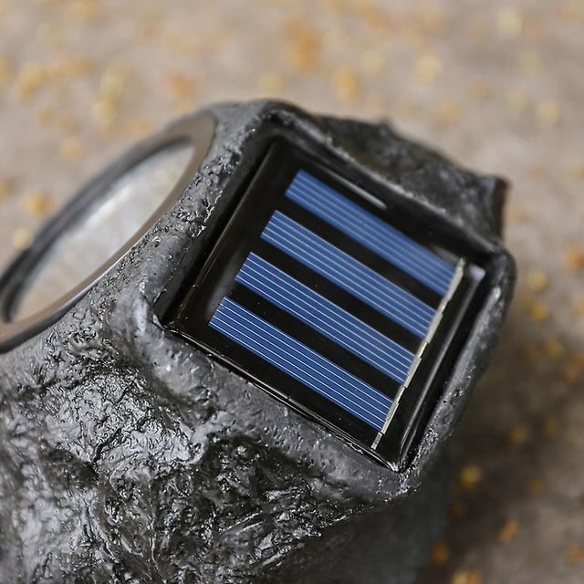 Foco Solar de Resina Forma de Piedra - Lámpara (1 Pieza, Negro) LingWen 9024715616012