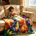 thumbnail image 6 of Bomd Dinosaur Blanket for Boys Girls, 3D Print Dinosaur Throw Blanket, Cute Smiling Dinosaurs HD Digital Print Flannel, Ultra Soft Lightweight All Season Toddler Blanket (29.5"x39.4"), 6 of 6