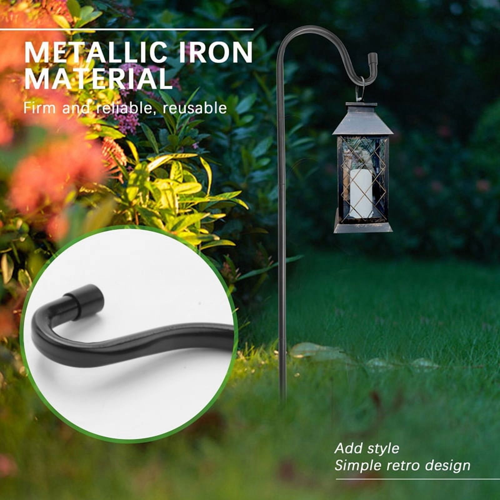 10X Shepherd Hooks Rust  Garden Stake Outdoor Metal Plant Stand Hanger Bird Feeder Pole 80.5X10X1cm