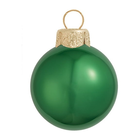 Whitehurst Petite Pearl Finish Glass Christmas Ball Ornaments - 1.25" (30mm) - Green - 40ct