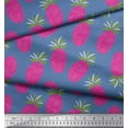 thumbnail image 2 of Soimoi Blue Moss Georgette Fabric Pine Fruits Fabric Prints By Yard 42 Inch Wide, 2 of 3