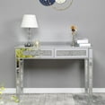 thumbnail image 4 of Ktaxon 2-Drawer Mirrored Vanity Makeup Table - Mirrored Console Desk Vanity Furniture Nightstand Glass Bedside Table, Silver, 4 of 12