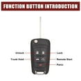 thumbnail image 3 of Unique Bargains 5 Button Uncut Key Fob Flip Remote Case Shell Replacement for Chevrolet Camaro, 3 of 6