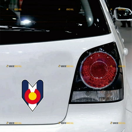 Colorado State Flag Wakaba Leaf Sticker Decal Vinyl - 2 Pack Reflective 4" - For Car Truck Van Bumper