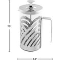 thumbnail image 5 of OVENTE French Press Coffee Maker 20 Ounce with Heat Resistant Borosilicate Glass, Stainless Steel Design and 4-Level Filter System, Portable Cold Brewer Pot for Travel, Camping or Gift, Silver FSD20P, 5 of 9