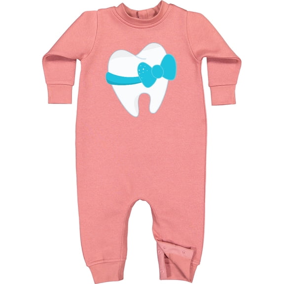 Inktastic Tooth with a Bow Baby Fleece Romper