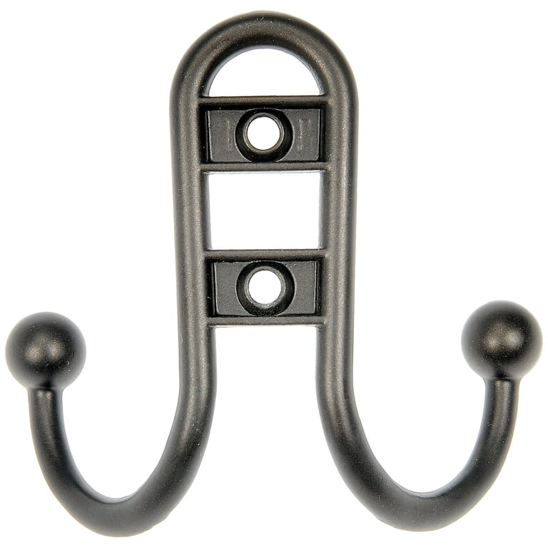 Mainstays 10 lb Limit Double-Hook Bronze Hoop Coat Hook with Mounting Hardware Included
