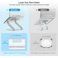 thumbnail image 2 of Laptop Stand, Boyata Adjustable Laptop Riser with Slide-Proof Silicone and Protective Hooks, Aluminum Notebook Stand for Laptop up to 17 Inches, Laptop Holder Compatible for MacBook, Surface Laptop, 2 of 7