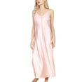 thumbnail image 2 of Defitshape Women's Silk Lace Sleeveless Satin Nightgown Dress Long Chemise Lingerie Sleepwear Pink US M (Tag2XL), 2 of 3