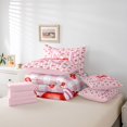 thumbnail image 6 of Catabedysis Sweet Cherry Print N 7pcs Queen Bedding,Personalized Monogrammed Gifts Bedding Comforter Set Queen,Pink Reversible For Girls, 6 of 7