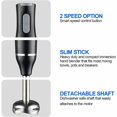 thumbnail image 3 of Immersion Blender, 400W/2 Speed ​​Stainless Steel Hand Blender, Sharp Blade Blender for Smoothies, Purees, Sauces, with Measuring Cup, 3 of 5