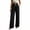 #03 Black 【Mix & Match: Stock Up on Your Favorite Colors】, variant on Women's Casual Loose Fit Long Pants in Soft Flowing Drape, Pull On Elastic Waist Comfortable Solid Color, Polyester Lightweight Everyday Wear, Versatile for Work, Office, Lounge,