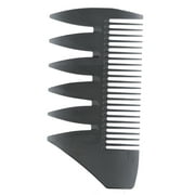 Gentleman Wide Teeth Hair Comb Double-sided Classic Oil Slick Styling Hair Brush (Gray)