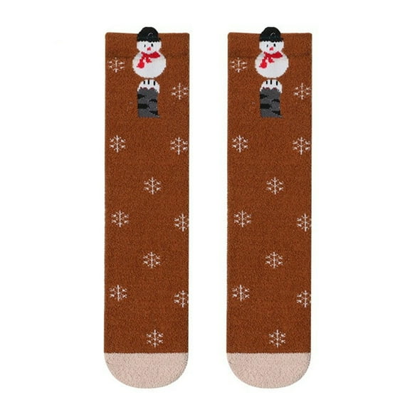 Boy Girl Knee High Cartoon Socks Toddler Kids Unisex Warm Thick Cotton Socks Santa Christmas Socks Long Stockings