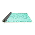 thumbnail image 2 of Ahgly Company Indoor Round Solid Turquoise Blue Modern Area Rugs, 3' Round, 2 of 4