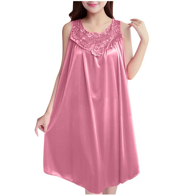 Tqcoqu Jupe d'Intérieur pour Femme à Col Rond, Couleur Unie, Ample et Confortable, Grande Taille
