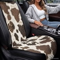 thumbnail image 4 of COEQINE Quilted Car Front Seat Cover 2 Pack Non-Slip Decorative Bucket Seat Cover Heavy Duty Dog Car Seat Protector Universal Fit Auto Accessories, Rustic Cow Skin Print, 4 of 7