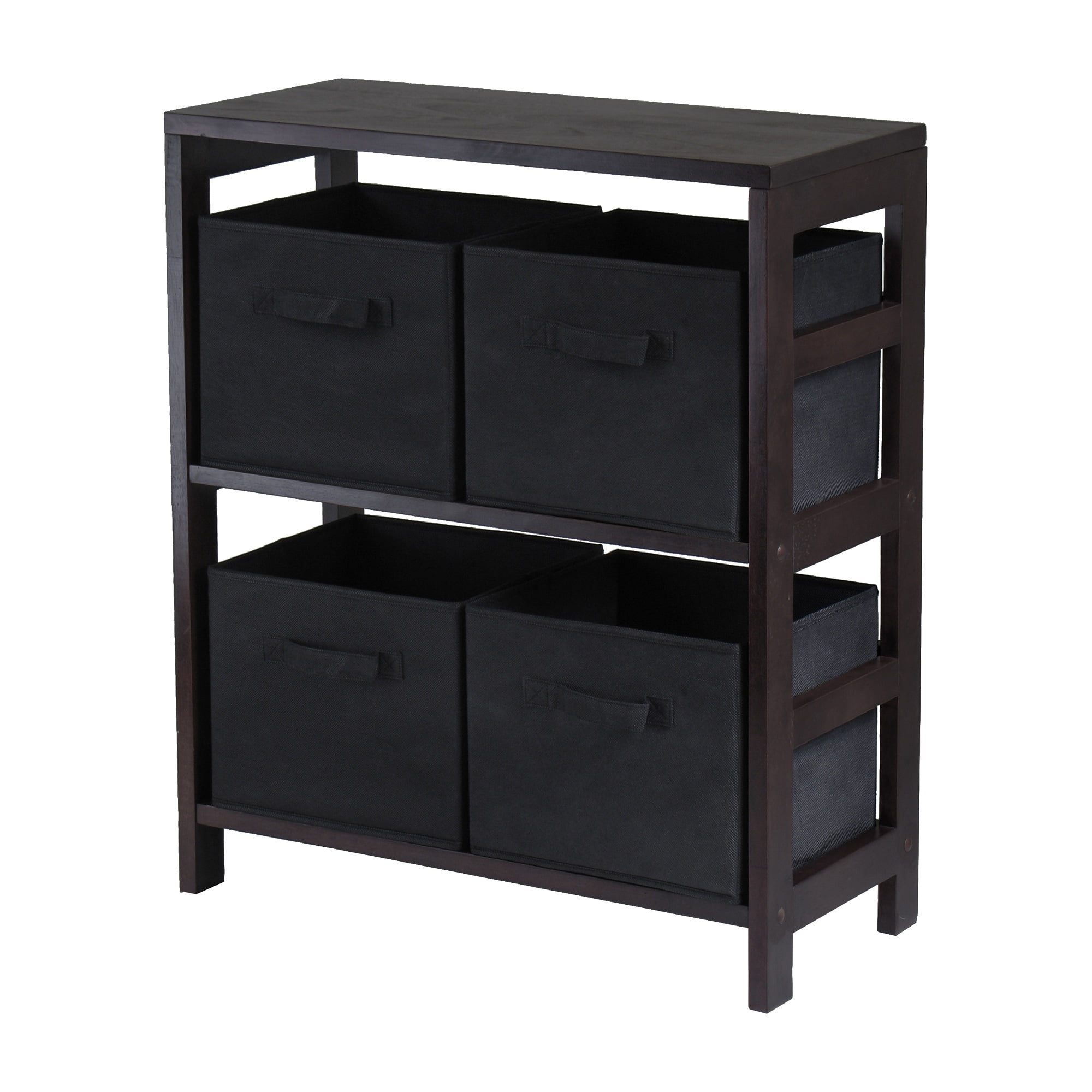 Winsome Wood Terrace Storage Shelf Three-tier 26 Inch Wide in Espresso - 92327 f