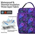 thumbnail image 4 of Paisley and Mandala Floral Lunch Bag, Reusable Waterproof Cooler Tote, Ethnic Boho Style, 4 of 5