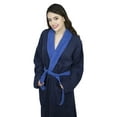 thumbnail image 2 of Women’s 100% Terry Cotton Bathrobe Toweling Gown Robe Two Tone, 2 of 8