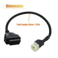 thumbnail image 3 of Unique Bargains 13cm 0.43ft 4 Pin to OBDII Cable Cord Diagnostic Adapter Cable Motorcycle for Honda, 3 of 6
