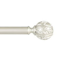 Exclusive Home Vulcan 1" Window Curtain Rod and Finial Set, Adjustable 66"-120", Matte Nickel