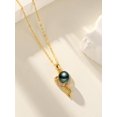 thumbnail image 3 of TANGPOET Tahitian Black Pearl Necklace for Women Sterling Silver Heart Black Pearl Pendant Necklace everyday Anniversary Birthday Gift For Women Wife Her Mom Mother Grandma, 3 of 5