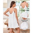 thumbnail image 2 of 100% Linen Ruffle Dress Sleeveless Spaghetti Strap Backless Summer Casual Beach Cami Dress, 2 of 8