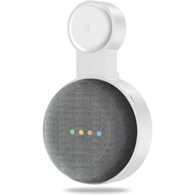 Socket Wall Bracket for Google Home Mini Voice Assistant Smart Speaker Harness Management Accessories (white)-White with Switch Port