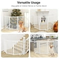 thumbnail image 2 of 3 Panels 36" Freestanding Pet Gate, Solid Wood Folding Safety Fence Wooden Dog Gate, White, 2 of 5