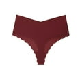 thumbnail image 4 of Daznico Womens Underwear - Underwear Women Lace Waistband Full Briefs Ladies High Leg Knickers for Women Soft Stretch Panties - Panties for Women,Color:Red,Size:M, 4 of 4