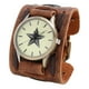 thumbnail image 2 of Reloj de piel sintética con esfera grande y brazalete de piel sintética para Halloween, Navidad, cumpleaños, San Valentín, negocios informales. Marrón Suave Azul, 2 of 9