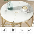 thumbnail image 4 of Tribesigns Morden Round End Table with Faux Marble White Top, 20" Sofa Side Table Coffee Table Cocktail Table with Unique Gold O-shaped Base for Living Room Bedroom, 4 of 5