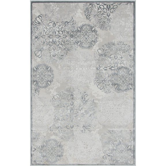 Unique Loom Chatsworth Aberdeen Rug Gray/Ivory 5' 1" x 8' Rectangle Polka Dots Country Perfect For Living Room Bed Room Dining Room Office