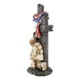 thumbnail image 4 of Kneeling Soldier In Prayer By 3 Rugged Crosses American Flag Memorial Figurine, 4 of 9