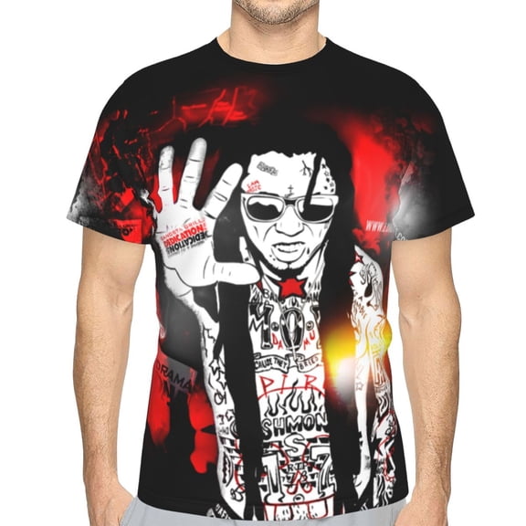 Lil Wayne Unisex 3d Pattern Printed Short Sleeve T-Shirts Casual Graphics Tees Small