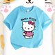 thumbnail image 3 of Camiseta de verano con estampado de Hello Kitty para niños y niñas, ropa para niños, camisetas de algodón para niños, camisetas deportivas de manga corta a la moda para edades de 3 a 14 años, camiseta, 3 of 5