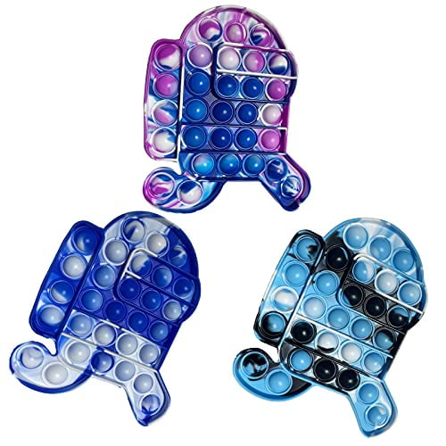 3 Pcs Silicone Tie-dye Push pop Bubble Fidget Toy, Autism Special 