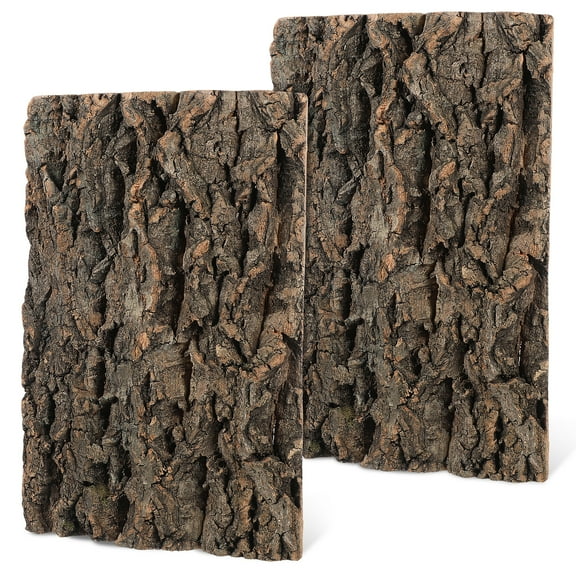2 Pcs Cork Bark for Reptiles Fish Tank Decoration