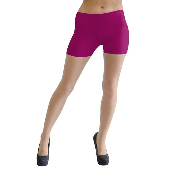 Vivian's Fashions Legging Shorts - Cotton, Misses Size (Magenta, M)