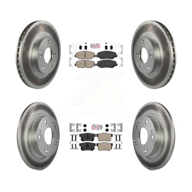 Transit Auto Front Rear Ceramic Pads and Coated Disc Brake Rotors Kit for Car 2014-2015 Acura ILX 2.0L KGA-105247