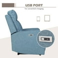 thumbnail image 5 of HOMCOM Electric Power Recliner Armchair with USB Port, Sofa Recliner, Blue, 5 of 9