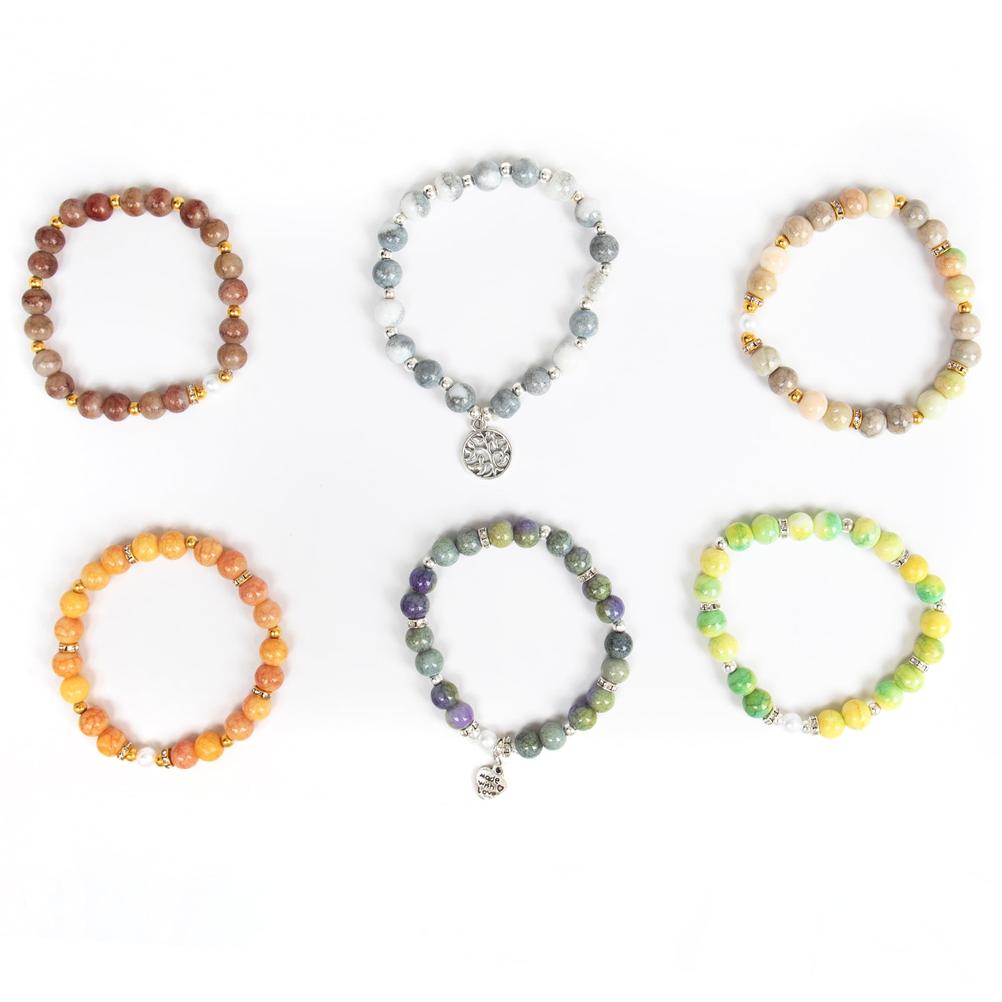 CousinDIY 538-Piece Charm Bracelet Making Kit with Marble Beads and Charms