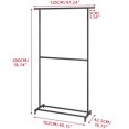 thumbnail image 4 of Perchero Sywhitta Double Rod para ropa con ruedas, negro, 4 of 8
