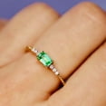 thumbnail image 2 of 14k Solid Gold Ring Genuine Emerald Ring Dainty Emerald Cut Emerald Ring Moissanite Accented Wedding Ring Natural Emerald Ring Gift For Her, 2 of 5