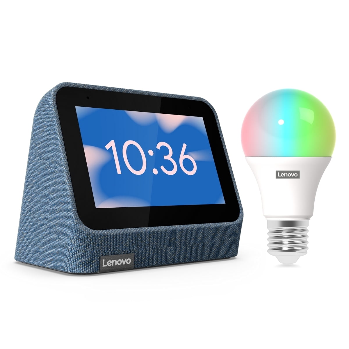 Lenovo Smart Clock Gen 2 - Grey + Color Smart Bulb 